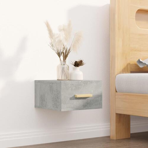 Væghængt sengebord 35x35x20 cm betongrå