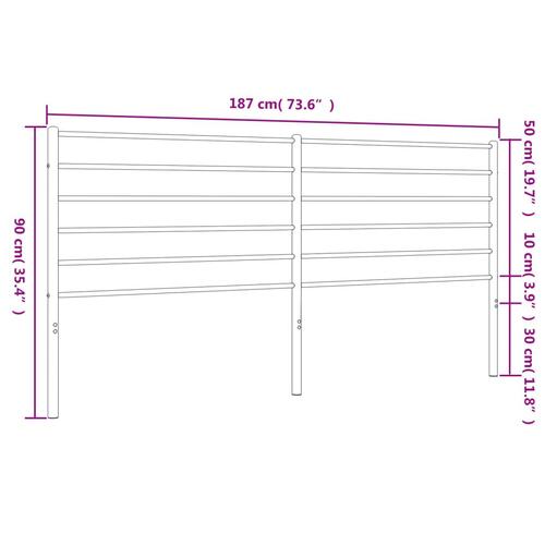Sengegavl 180 cm metal sort