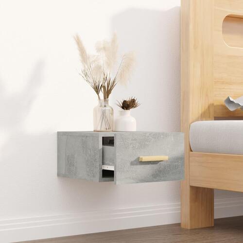 Væghængt sengebord 35x35x20 cm betongrå