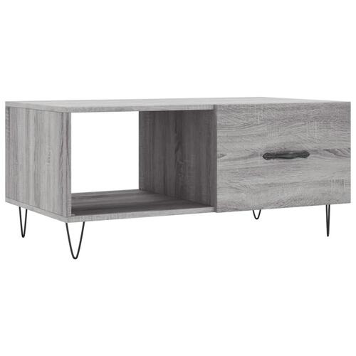 Sofabord 90x50x40 cm konstrueret træ grå sonoma-eg