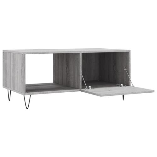 Sofabord 90x50x40 cm konstrueret træ grå sonoma-eg