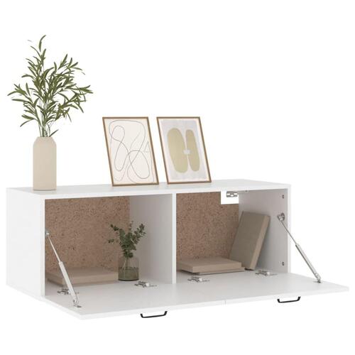 Vægskab 100x36,5x35 cm konstrueret træ hvid