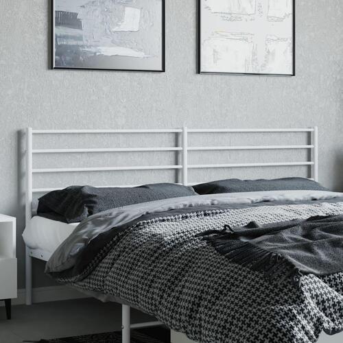 Sengegavl 180 cm metal hvid