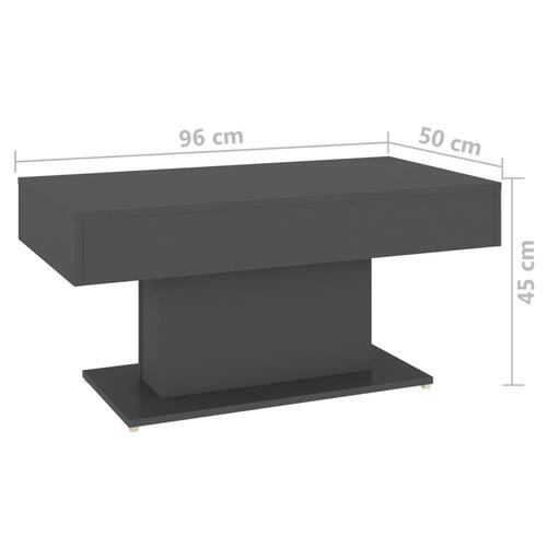 Sofabord 96x50x45 cm konstrueret træ grå
