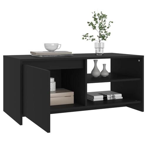 Sofabord 102x50x45 cm konstrueret træ sort