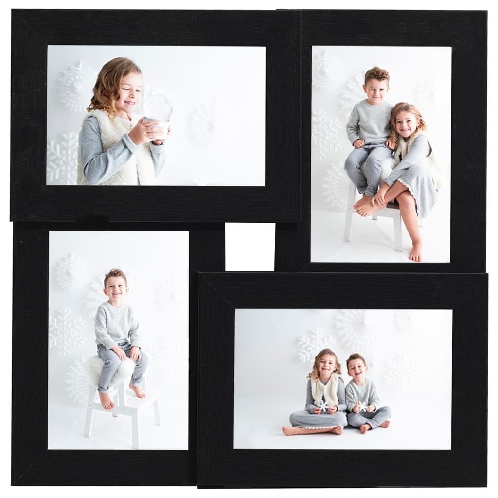 Billedramme til 4x(13x18 cm) billeder MDF sort