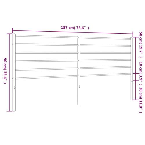 Sengegavl 180 cm metal hvid