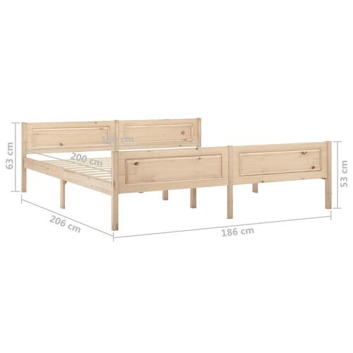 Sengestel 180x200 cm massivt fyrretræ
