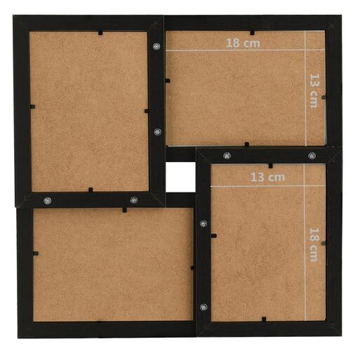 Billedramme til 4x(13x18 cm) billeder MDF sort