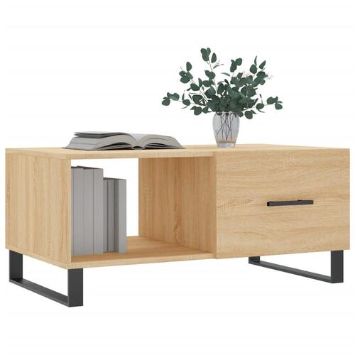 Sofabord 90x50x40 cm konstrueret træ sonoma-eg
