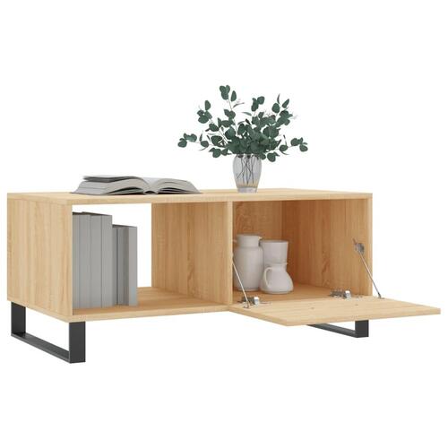 Sofabord 90x50x40 cm konstrueret træ sonoma-eg