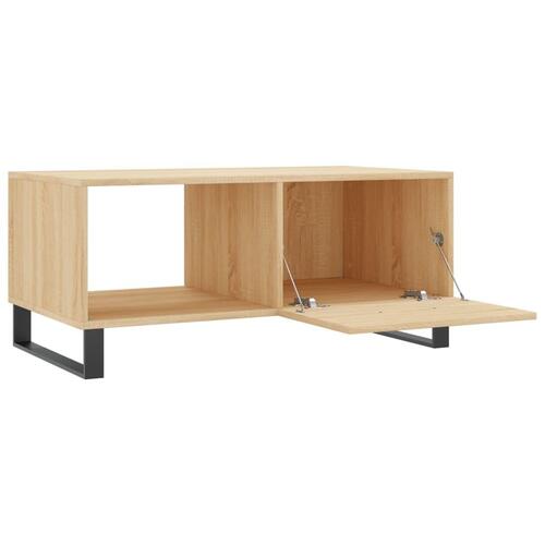 Sofabord 90x50x40 cm konstrueret træ sonoma-eg