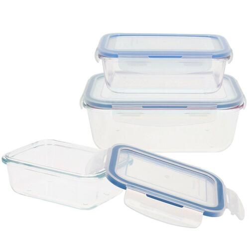 Sæt med stabelbare hermetiske køkkenbeholdere Max Home 6 enheder 23 x 7,5 x 17,5 cm
