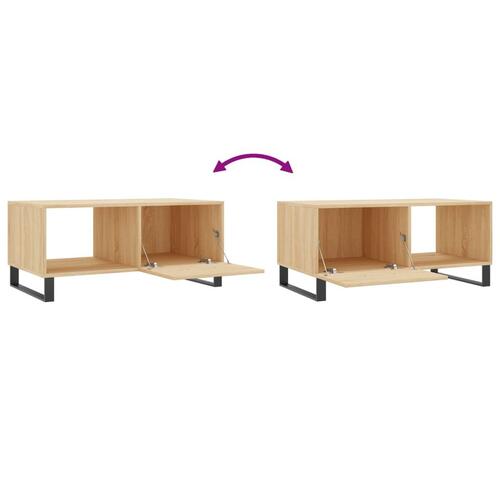 Sofabord 90x50x40 cm konstrueret træ sonoma-eg