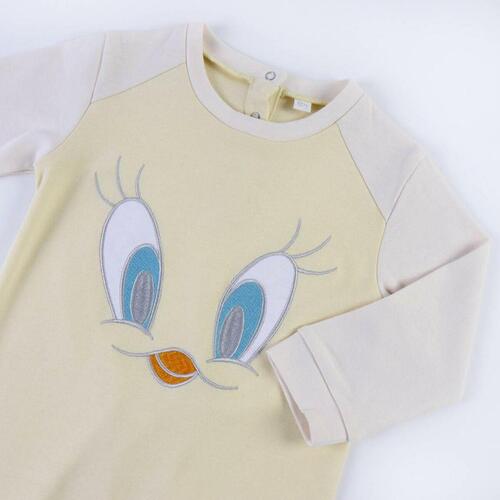 Langærmet sparkedragt til baby Looney Tunes Grå Gul 18 måneder