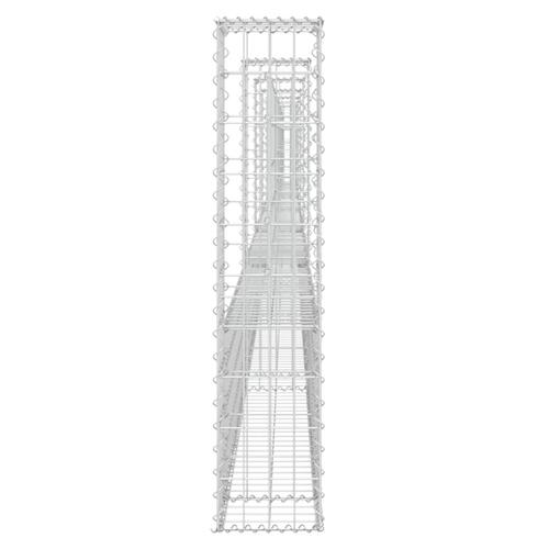 Gabionkurv med 7 stolper 740x20x100 cm U-facon jern