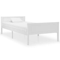 Sengestel 90x200 cm massivt fyrretræ hvid