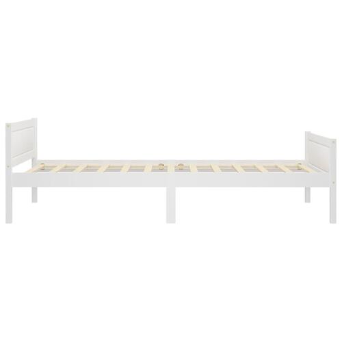Sengestel 90x200 cm massivt fyrretræ hvid