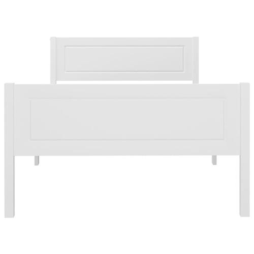Sengestel 90x200 cm massivt fyrretræ hvid