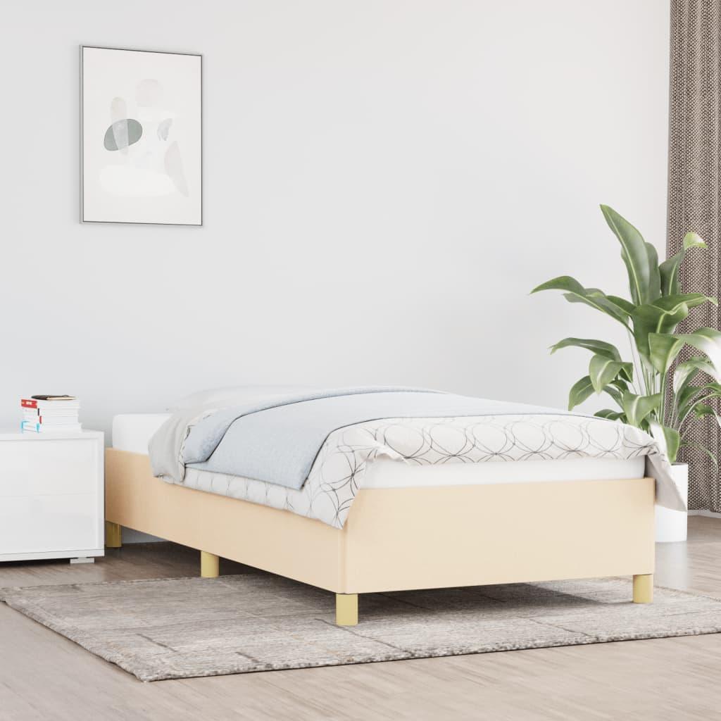 Sengeramme uden madras 80x200 cm stof cremefarvet billede