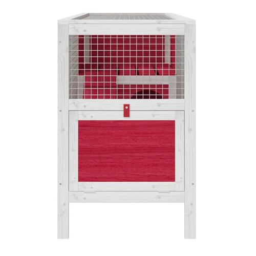 Kaninbur 103x44x69,5 cm massivt fyrretræ rød