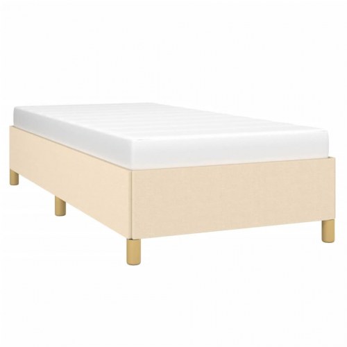 Sengeramme uden madras i stof 80 x 200 cm - cremefarvet