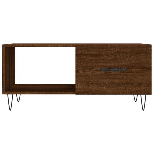 Sofabord 90x50x40 cm konstrueret træ brun egetræsfarve