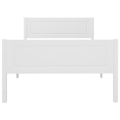 Sengestel 100x200 cm massivt fyrretræ hvid