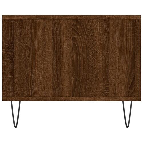 Sofabord 90x50x40 cm konstrueret træ brun egetræsfarve