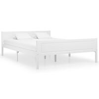 Sengestel 120x200 cm massivt fyrretræ hvid