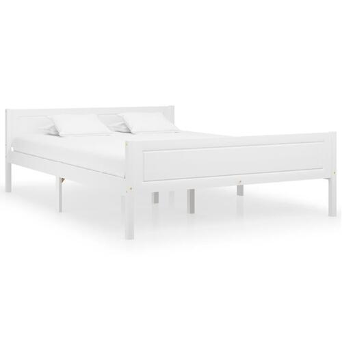 Sengestel 120x200 cm massivt fyrretræ hvid