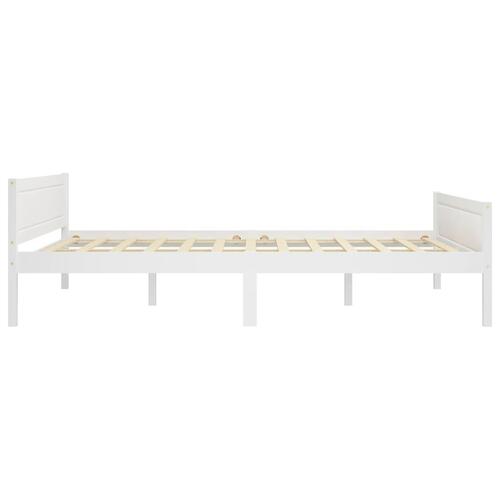Sengestel 120x200 cm massivt fyrretræ hvid