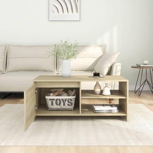 Sofabord 102x50x45 cm konstrueret træ sonoma-eg