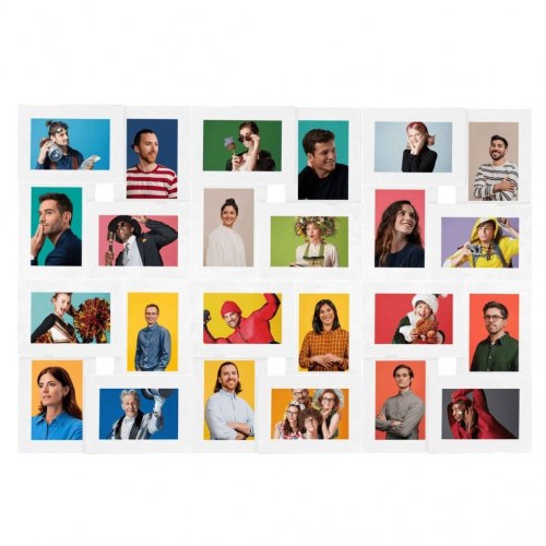 Collagebilledramme til væg 24 x (10x15 cm) MDF hvid