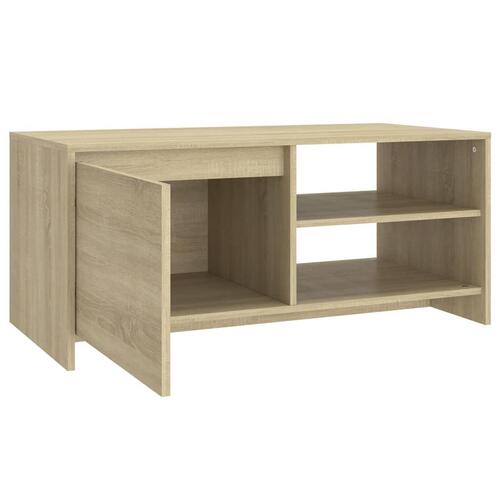 Sofabord 102x50x45 cm konstrueret træ sonoma-eg