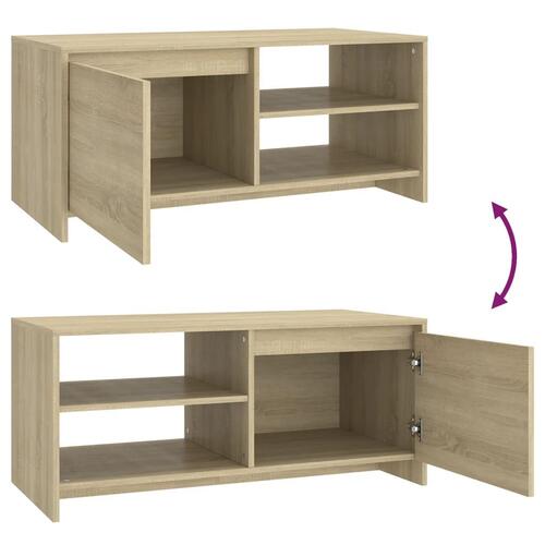 Sofabord 102x50x45 cm konstrueret træ sonoma-eg