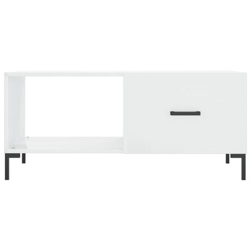 Sofabord 90x50x40 cm konstrueret træ hvid højglans