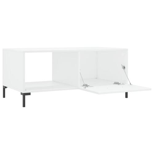 Sofabord 90x50x40 cm konstrueret træ hvid højglans