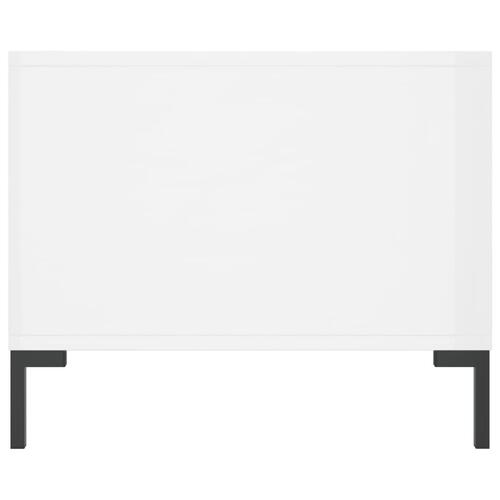 Sofabord 90x50x40 cm konstrueret træ hvid højglans