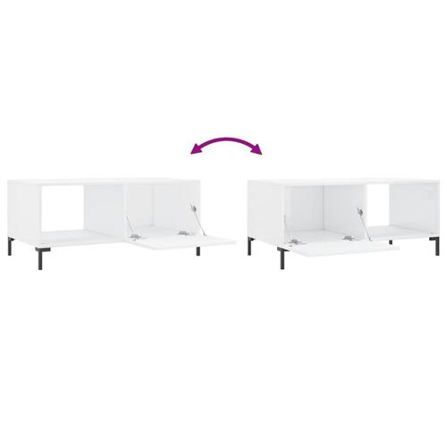 Sofabord 90x50x40 cm konstrueret træ hvid højglans