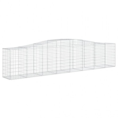 Buet gabionkurv 400 × 50 × 80/100 cm - galvaniseret jern
