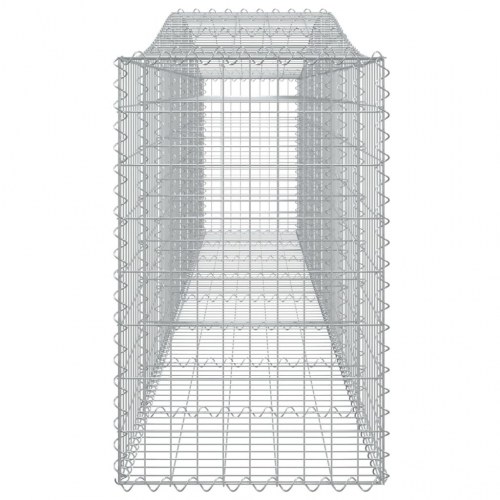 Buet gabionkurv 400 × 50 × 80/100 cm - galvaniseret jern