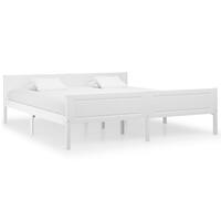 Sengestel 180x200 cm massivt fyrretræ hvid