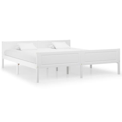 Sengestel 180x200 cm massivt fyrretræ hvid