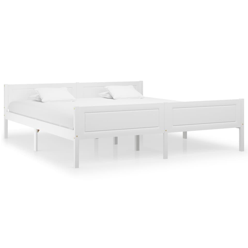 Sengestel 180x200 cm massivt fyrretræ hvid