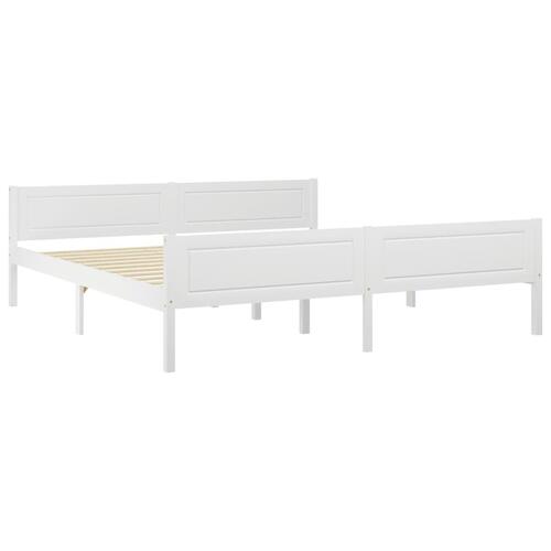 Sengestel 180x200 cm massivt fyrretræ hvid