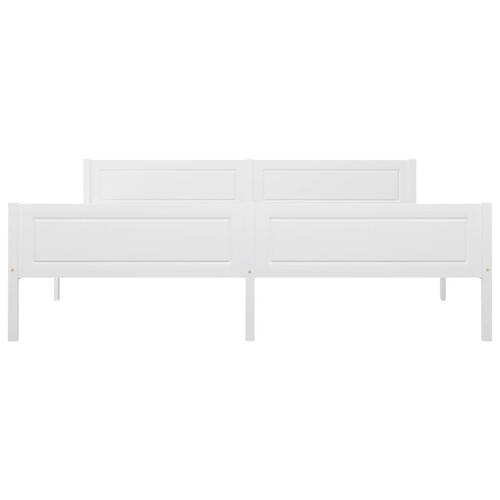 Sengestel 180x200 cm massivt fyrretræ hvid