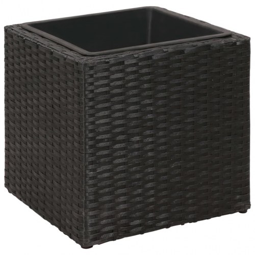 Plantekasser 3 stk. polyrattan sort