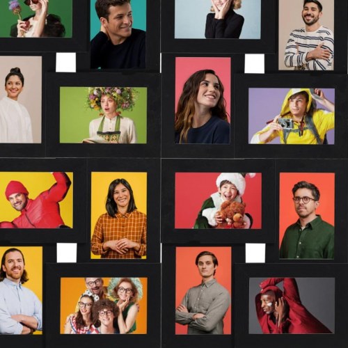 Collagebilledramme til væg 24x(10x15 cm) MDF sort