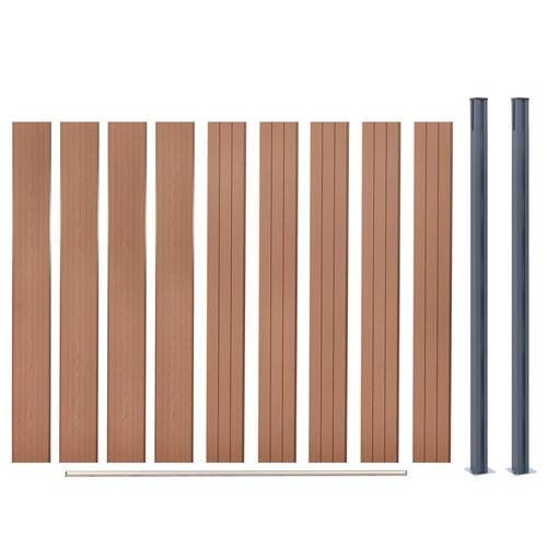 Hegnspanelsæt 180x186 cm WPC brun